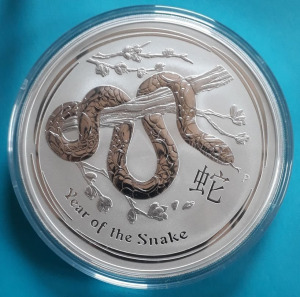 Ausztrália 10 oz ezüst 2013, Lunar II, kígyó,