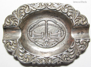 Ezüst Milleniumi Emlék Antik Hamutartó (Rajta a Hősök Tere) jelzett ezüst, 1896, ritka