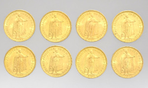 Ferenc József  arany 20 Korona  LOT ( 8 db  vegyes évszámok )  -FIX518