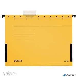 Függőmappa, oldalvédelemmel, karton, A4, LEITZ 'Alpha', sárga