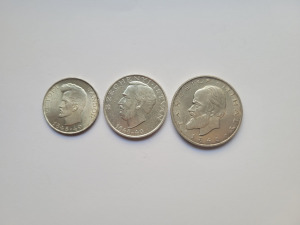 1948 ezüst TÁNCSICS-SOR Petőfi 5 Forint, Széchenyi 10 Forint Táncsics 20 Forint együtt RITKA!