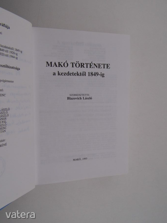 Makó története a kezdetektől 1849-ig (*217)