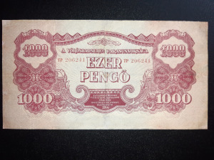 1000 Pengő VH. 1944. Javított bankjegy! R!