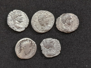 Római kori ezüst érmék 5 db