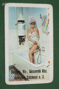 Kártyanaptár,Bádogos víz gázszerelő Ktsz,Debrecen,erotikus női modell,1970,   ,S,