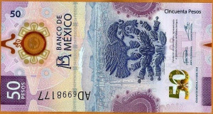 Mexikó 50 pesos jubileumi polymer UNC 2021