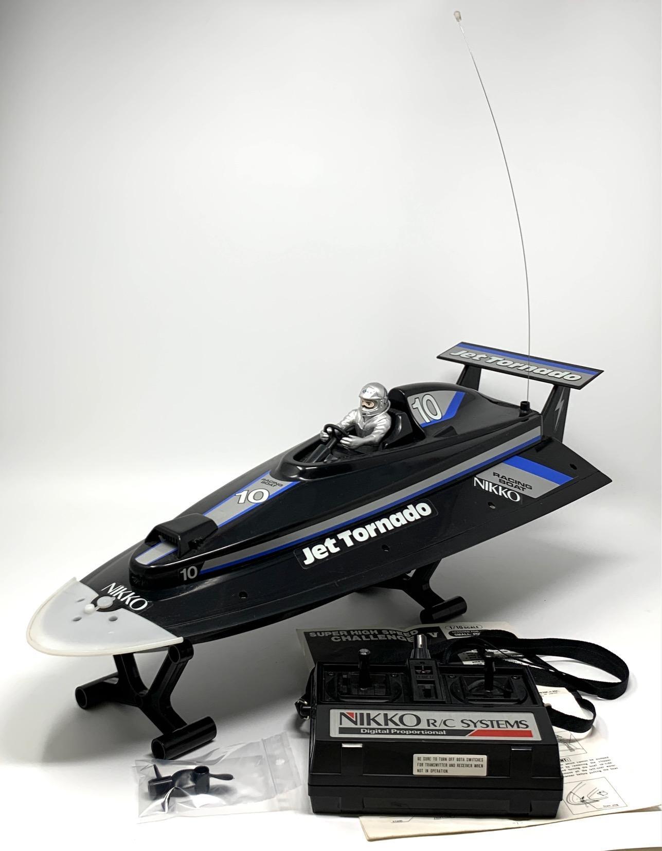 Ritka Nikko Jet Tornado működő régi távirányítós játék hajó 1:10 méretarányú modell 1Ft NMÁ
