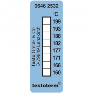 Öntapadós, felragasztható hőmérőcsík, 50 x 18 mm, 161/169/172/177/184/189/197/204 °C-ig Testo Tes...