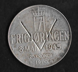 1970. Norvégia 25 Kroner alkalmi érme (Ag)