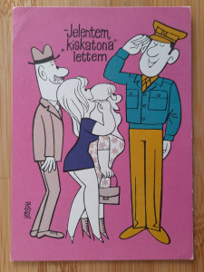 Képeslap, levelezőlap - Humoros vicces  katonai  sorkatonaság  grafikus (1/26/1_SZ)