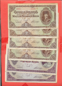1945.  24 db ( 4 klf. )  Pengő  bankjegy - Vatera.hu Kép
