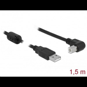 Delock USB 2.0-s kábel A-típusú > USB 2.0 B-típusú derékszögű 1,5 m fekete (84810) (84810)