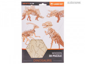 3D fa puzzle - dínók, 4 féle