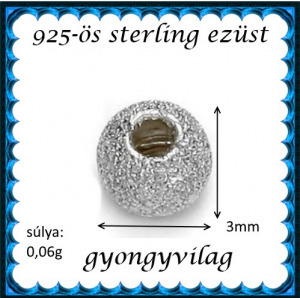 925-ös sterling ezüst ékszerkellék: köztes/gyöngy/díszitőelem EKÖ 34-3e 4db/csomag