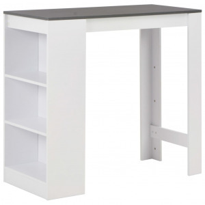 Fehér bárasztal polccal 110 x 50 x 103 cm