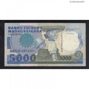 Madagaszkár, 5000 ariary 1988 F