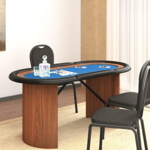 10-személyes kék pókerasztal 160 x 80 x 75 cm