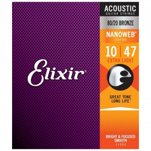 Elixir 80/20 Bronze NanoWeb 10-47(11002) Extra Light akusztikus húrkészlet ,Csomagsérült hiányos