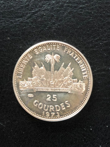 25 gourdes szép ezüst pénz 1973 1 darab