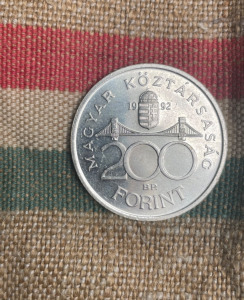 Ezüst 200 forint 1992 MNB nagyon szép
