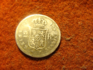 Spanyol ezüst 2 real 1862