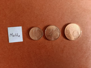 Málta euro 1-2-5 cent aUnc-UNC