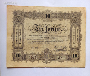 1848-49 Sasolana numizmatika árverése / 017.tétel, TÍZ FORINT 1848 PAPÍRPÉNZ szép !