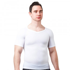 Sodacoda férfi alakformáló kompressziós V nyakú póló fehér, M