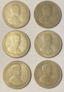 6 db Horthy EZÜST 5 pengő érme (1930). 1 Ft-os licit! (95)