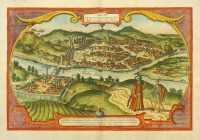 1617 Buda és Pest látképe kelet felől  -- RITKA talán a legszebb BUDAPEST ábrázolás  (*311)