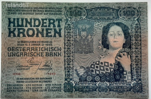 Nagyon RITKA !! 100 korona bakjegy 1910 EF+ Ritka szép állapotban !!