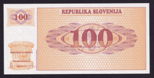 Szlovénia 100 tolár Specimen UNC 1990