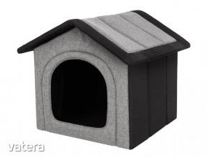Inari szivacs kutyaház - világosszürke, fekete - 74x76x72cm