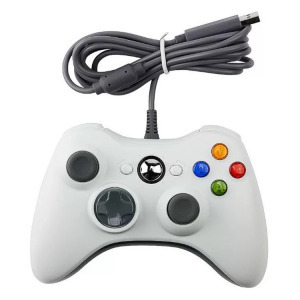 USB Gamepad, PC/XBOX360 kompatibilis gaming kontroller, vezetékes, fehér