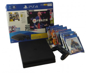 Sony PlayStation PS4 Slim 500GB / kontroller / +6db játék / CUH-2216A / dobozos