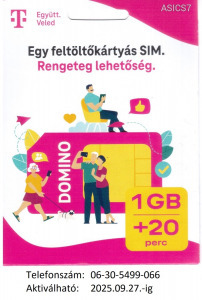 ÚJ!!! Telekom-os Domino normál-micro-nano SIM kártya Új!!! Könnyű hívószámmal!
