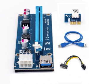 PCIe 1x to 16x Express Riser Card Graphic pci-e riser Extender 60cm USB 3.0 Cable SATA to 6