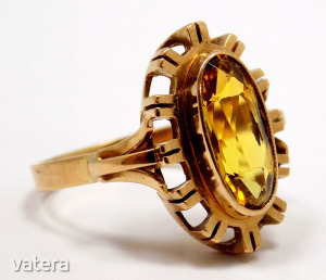 Sárga köves arany gyűrű (ZAL-Au 92651)