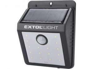 EXTOL EXTOL LIGHT éjszakai készenléti LED lámpa, 0,4W, 16 LED; 120 Lm, napelem+szenzor, Li-ion ak...