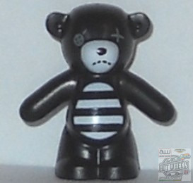 Lego Teddy Bear with Dark Bluish Gray Button Eye and White Muzzle and Striped Stomach Pattern