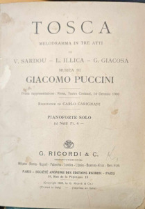 GIACOMO PUCCINI: TOSCA MELODRAMMA IN TRE ATTI. 1899. (240209-Y33C)