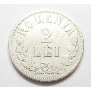 Románia, 2 lei 1873 VF, 10g835