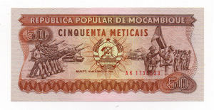 Mozambik 50 Metical Bankjegy 1986 P129b