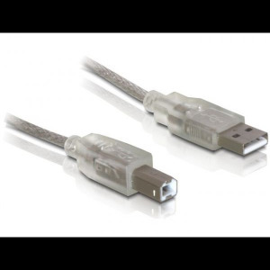 DeLock DL82057 Cable USB 2.0 Type A(male) - Type B(male) 0.5m ezüst (DL82057)