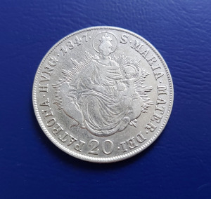 20 Krajcár 1847 B ezüst 6,62 gr.   V. Ferdinánd