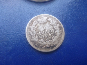 Szerbia   ezüst 1 Dinár  1879-ből  eladó!
