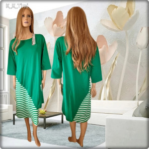 L-es, új, címkés zöld asszimertrikus ruha
