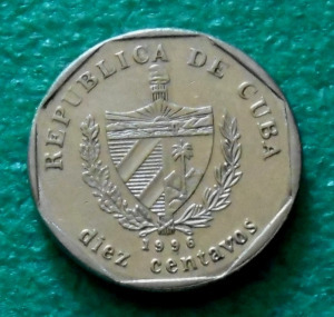 PESO 10 CENTAVO 1996 KUBA FÉMPÉNZ