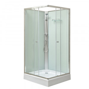 Polo White II 80x80 cm szögletes fehér hátfalas zuhanykabin zuhanytálcával