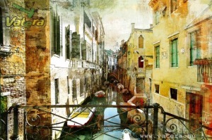 Ingyen posta, kész kép feszítőkeretben, Vászonkép, Velence, Gondola, Olasz, Olaszország